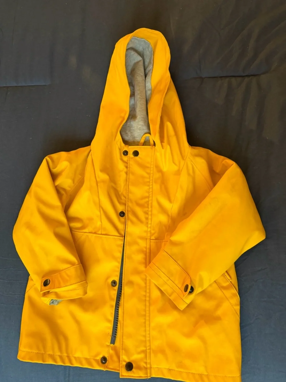 Me & Henry Kids Waterproof Hooded Yellow Raincoat with Cozy Lining - Picture 2 of 2